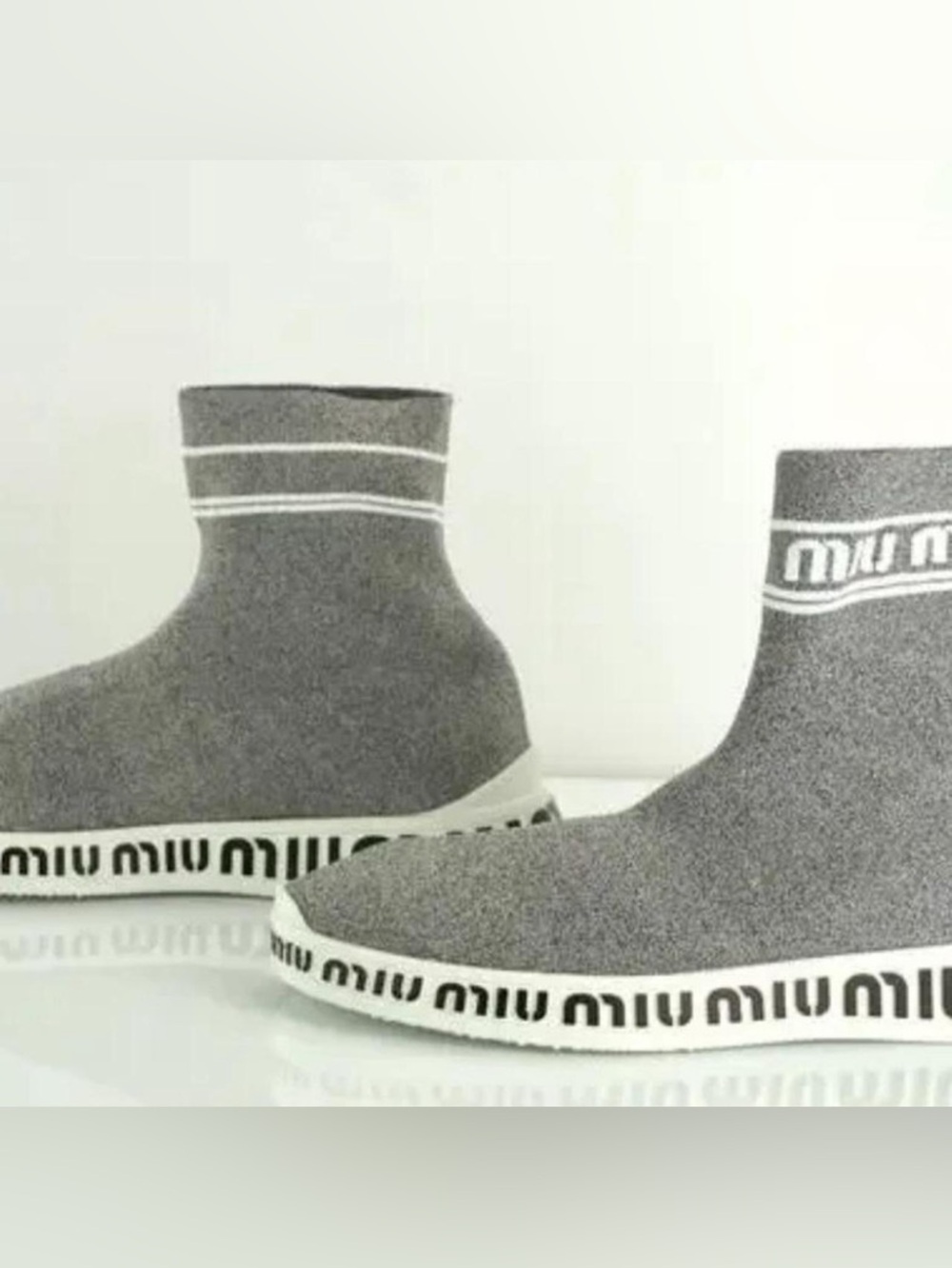 Miu Miu Glitter Ankle Boots